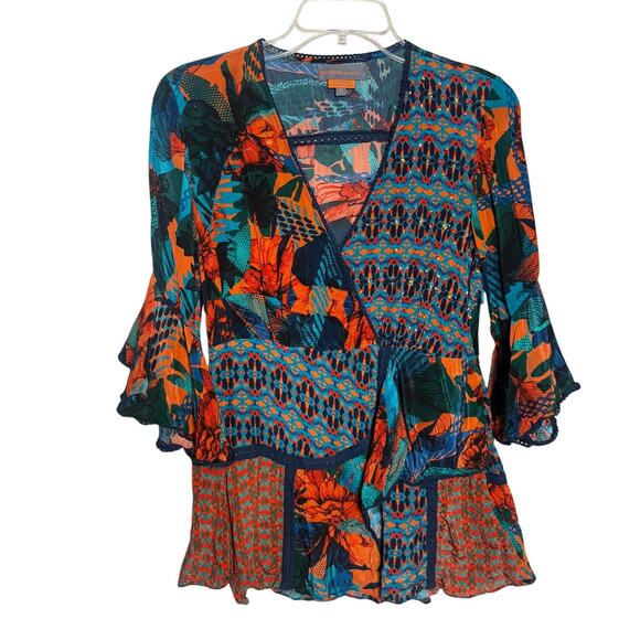 Bhanuni by Jyoti CELESTINE EMBROIDERED BLOUSE Sz. S - Picture 4 of 9